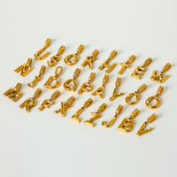 Diy Balloon Bubble Uppercase Letters Insert Pearl Pvd 18K Gold Plated Pendant Fashion Jewelry Stainless Steel Charms Wholesale