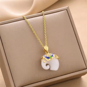 Venta al por mayor de moda popular 18K chapado en oro rosa de oro de acero inoxidable de la joyería colgante de cadena collares para las mujeres - Product Image 6