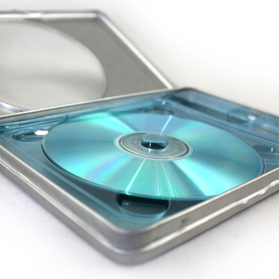 Custom Printing CD DVD Tin Box Displaying Flat Hinge Emboss Silver Record Tape CD DVD VCD Metal Tin Box