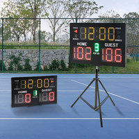 Tableau de bord de basket-ball électronique numérique à LED portable sans fil avec batterie intégrée 18650 multifonction d'intérieur