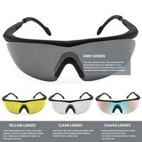 Yijia Set lunettes tactiques d'extérieur WarGame CS lunettes de tir anti-buée 3 lentilles interchangeables UV400 lunettes de sable