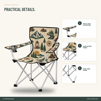 Chaise de plage pliable robuste avec accoudoirs et porte-gobelet, personnalisable avec logo, idéale pour le Vanlife et les voyages