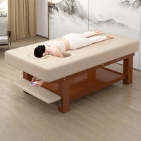 Table de massage portable moderne en bois, lit de beauté pour spa et hôtel, mobilier de salon avec éponge haute densité