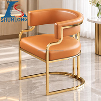 Chaise de salle à manger moderne en métal de haute qualité, siège de luxe pour le thé, le maquillage, idéal pour hôtel, bureau, salon de manucure, usage domestique