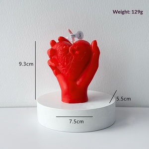 Artistic Hand Figurine Holding Human Heart Scented Candle Novelty Desktop <b>Ornament</b> For Valentines Day <b>Couple</b> Gift Decoration - Product Image 6