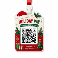 Panneau de remerciement pour les fêtes, personnalisé, étanche et durable, en acrylique pour comptoir de magasin, avec QR code de paiement et cordon coloré