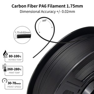 OEM/ODM ISANMATE New Released Strong Durable PA6 Filament Nylon PA6 Carbon Fiber Filament 1.75 MM <strong>1KG</strong> Spool - Product Image 4