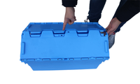 Boîtes de déménagement en plastique industrielles robustes, empilables, recyclables, transparentes, 600x400x260 mm, en PP vierge, vente d'usine