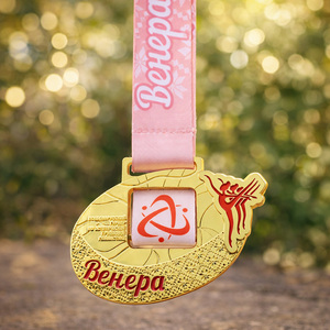 Gold Rhythmic Gymnastics Medals Sports Metal Alloy 3D <strong>Raised</strong> Enamel Logo Customized Medals with Ribbon for Dance Competitions - Product Image 1