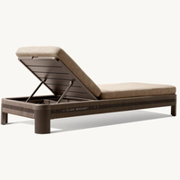 Chaise longue moderne en aluminium pour hôtel et extérieur, chaise de plage avec coussins, chaise longue de piscine durable