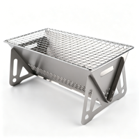 Barbecue portable pliable en acier inoxydable au charbon de bois pour le camping en plein air, la maison et les voyages