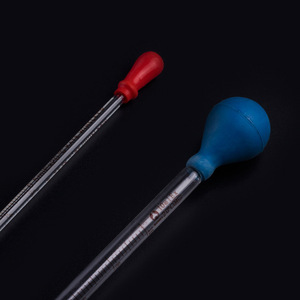 Graduated Glass Pipettes 1 3 5 10 Ml Red Blue Rubber Tips Laboratory Equipment - Product Image 2