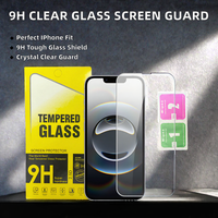 Protection d'écran en verre trempé 2.5D transparente, couverture intégrale, dureté 9H, pour iPhone Premium 13 14 15 16 Plus 17 18 Pro Max