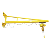Grue murale industrielle robuste pour levage de charges lourdes, grue à flèche en acier durable, capacité 10T, moteur à faible entretien pour la construction