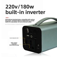 Station d'alimentation portable extérieure lithium-ion haute capacité 180W, multifonction, compacte, pour éclairage domestique, stockage d'énergie, situations d'urgence