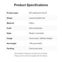 Kit DIY Arbre de Noël en Patchwork, Kit d'Artisanat pour Arbre de Noël, Ornement de Table, Kit d'Artisanat de Fêtes Semi-Artisanal, 23 Styles, Récolte d'Automne