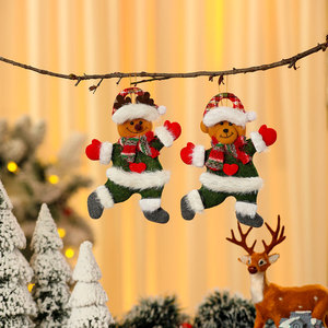 Nuevo adorno colgante transfronterizo de tela roja y verde con diseño de bailarina, adorno de muñeca con brazos levantados, adorno para árbol de Navidad, pequeña decoración. - Product Image 4
