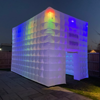 Tente de discothèque gonflable personnalisée commerciale, tente cube gonflable en PVC, club gonflable avec lumières pour les événements festifs