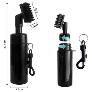 Venta caliente 2 en 1 logotipo personalizado llavero cepillo de limpieza de palos de Golf con prensa de 150ml botella de agua con pulverizador limpiador de palos de Golf - Product Image 3
