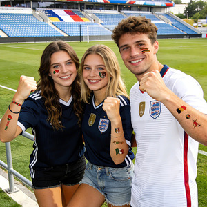 Pegatinas <span class=keywords><strong>de</strong></span> Tatuajes Impermeables con Banderas <span class=keywords><strong>de</strong></span> Países del Mundial 2026, Accesorio para Fanáticos del Fútbol <span class=keywords><strong>de</strong></span> EE. UU., México y Canadá, Tatuajes Faciales para Partidos <span class=keywords><strong>de</strong></span> Fútbol (Juego <span class=keywords><strong>de</strong></span> 3 Piezas) - Product Image 1