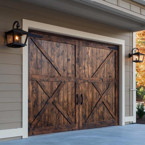 <span class=keywords><strong>Porte</strong></span> de garage en bois véritable de style ferme moderne, rustique, Tudor, Ranch, Carriage Stamp, pour usage résidentiel - Product Image 3