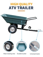 Chariot de jardin robuste en plastique de 200 L, chariot pour VTT, chariots et remorques à main, remorque basculante utilitaire