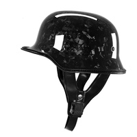 Casque de moto demi-coque en fibre de carbone, design rétro de type bucket, certifié 3C, inspiré du style allemand militaire, pour cruiser