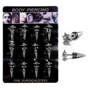 Low Price Wholesale Gothic Earrings Stainless Steel Rivet Spike Ball Earrings For Men