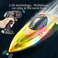 Nuevo Diseño de Barco a Control Remoto Transparente a Color, 2.4g, Regalo para Niños, Juguete, Yate con Luz Potente, Barco con Motor Eléctrico