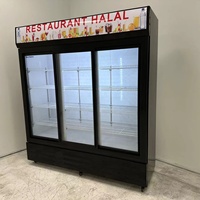 Réfrigérateur Commercial Vertical de Présentation avec Autocollant Personnalisé Intérieur, Réfrigérateur LED pour Magasin, Congélateur