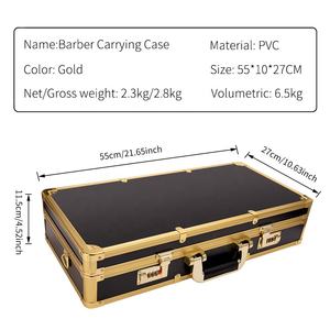 Valise de coiffeur de luxe de haute qualité, dédiée aux salons, en aluminium doré, avec serrure, pour ranger les outils de barbier - Product Image 3