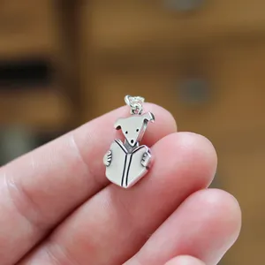 Mignon <span class=keywords><strong>livre</strong></span> <span class=keywords><strong>chien</strong></span> collier lecture chiot collier réglable couleur argent enfants collier pour un usage quotidien - Product Image 3