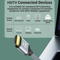 Câble HDTV 2.1 8K 60Hz ultra haute vitesse, câble audio tressé pour téléviseur HD, ordinateur portable, projecteur, PS4, PS5