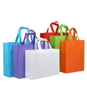 Özel dokuma olmayan çanta alışveriş çantası olmayan dokuma katlanabilir bez çanta alışveriş kulplu çanta