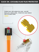 ZOERAX Lot de 100 protections pour fiches Ethernet RJ45, protège-poussière pour câbles (matériau ABS noir/blanc)
