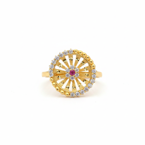 Jewelemarket Gold Plated Pink & White <b>Fine</b> <b>Ring</b> with Austrian Stone 11714328WHP Product - Product Image 2