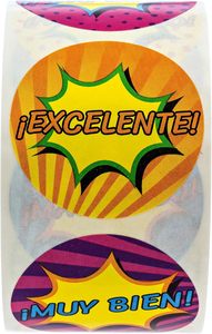 Autocollants de récompense personnalisés en espagnol pour enfants, motivation en classe, fournitures pour enseignants, achat en gros, étiquettes de motivation pour l'école et le bureau - Product Image 4