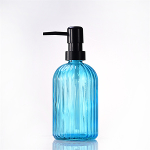 Set Dispenser di Sapone <span class=keywords><strong>Liquido</strong></span> <span class=keywords><strong>in</strong></span> <span class=keywords><strong>Vetro</strong></span> Ricaricabile 400ml, Dispenser per Sapone <span class=keywords><strong>Liquido</strong></span> per Mani Personalizzato con Pompa - Product Image 5