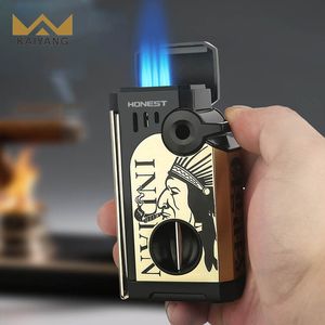 Encendedor de Cigarros Premium <span class=keywords><strong>con</strong></span> Cortador en V, Porta Cigarros y 5 Llamas de Antorcha, Resistente al Viento - Product Image 4