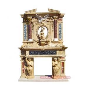 Eleganti <span class=keywords><strong>statue</strong></span> <span class=keywords><strong>in</strong></span> <span class=keywords><strong>marmo</strong></span> per interni Hotel soggiorno arredamento caminetti a due piani mensola del camino - Product Image 2