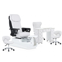 Kangmei, mobilier de salon de beauté professionnel, nouveau fauteuil de pédicure et de manucure de luxe avec spa pour les pieds, jet réglable, massage complet