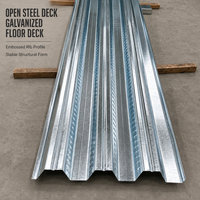 Tôle de plancher en acier galvanisé YX51 250 750 |   Panneau de support à profil ouvert pour projets de coffrage permanent en entrepôt et en loft