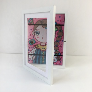 Enfants A4 Art cadre ouverture avant affichage pour enfants oeuvre Photos artisanat dessin bois cadre <span class=keywords><strong>photo</strong></span> - Product Image 3