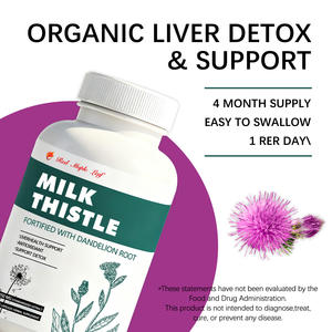 Complexe Professionnel de Soutien Hépatique : Capsules de Chardon-Marie (Silymarine) et Racine de Pissenlit, Complément Herbal Détoxifiant et Purifiant - Product Image 1
