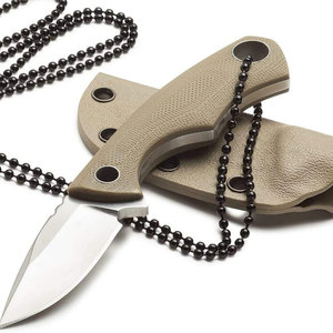 Cuchillo de cuello de acero de Damasco de alta calidad, personalizable OEM/ODM, al por mayor, con hoja fija de punta caída, para camping - Product Image 2
