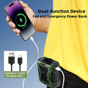 พัดลมพกพาแบบหนีบเอว รุ่นใหม่ ปี <span class=keywords><strong>2025</strong></span> ความจุแบตเตอรี่ 6000 มิลลิแอมป์ชั่วโมง ชาร์จผ่าน USB ความเร็วสูง ใช้แบตเตอรี่แบบชาร์จได้ เหมาะสำหรับการเดินทางกลางแจ้ง - Product Image 4