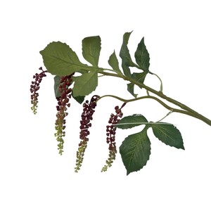 Ramo de Frutas Artificiales de Pokeweed, Verde y Blanco, Decoración de Boda de Seda, Arreglo Floral - Product Image 5