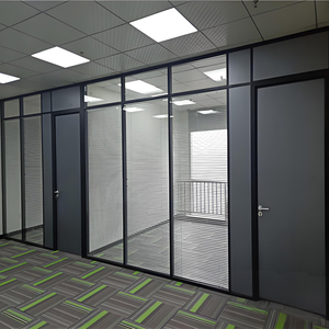 Tùy chỉnh kích thước hiện đại đôi kính phân vùng mờ tùy chọn nhôm công nghiệp hồ sơ phân vùng văn phòng bền - Product Image 5