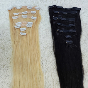 Extensions de cheveux à clipser Letsfly, couleur 4 #   Extensions de cheveux humains vierges brésiliens lisses, 10-16 pouces, 100% cheveux humains, tissage - Product Image 1