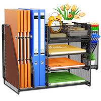 ODM OEM A-Mazon Organisateur de bureau en métal à 4 niveaux, empilable, avec plateau à lettres et porte-documents à couche unique